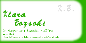 klara bozsoki business card